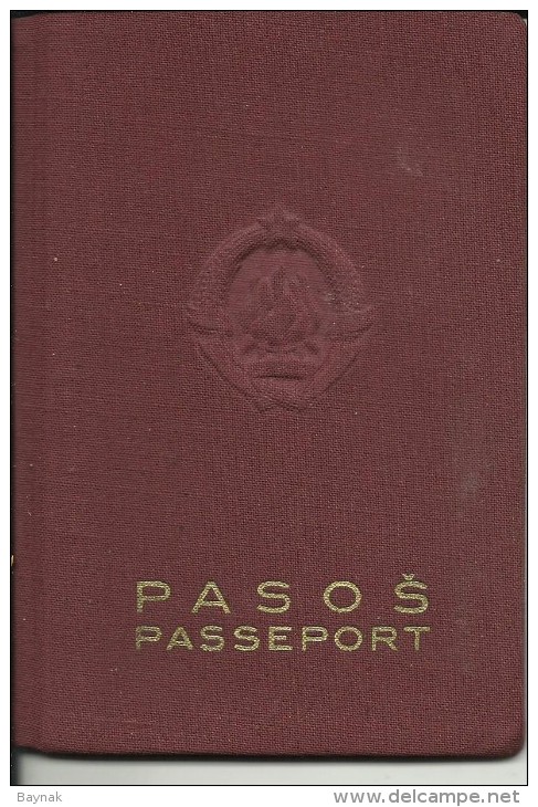 FNR14  --  F. N. R. YUGOSLAVIA  ---  PASSPORT  ---   LADY PHOTO  --  1961  --   FUL OF VISAS   --  12 X  ITALIA - Historische Dokumente