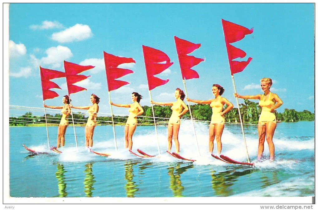Water-Skiing Aquamaids On Parade, Florida Cypress Gardens - Ski Nautique