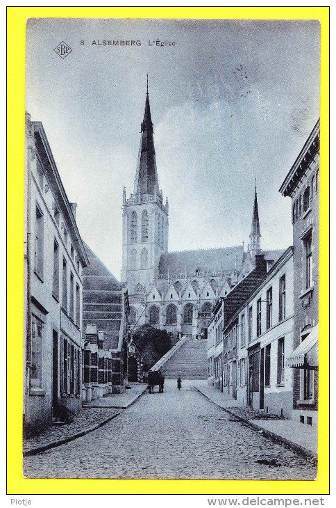 * Alsemberg - Beersel (Vlaams Brabant - Brussel) * (SBP, Nr 8) L'église, Kerk, Church, TOP CPA, Rare, Old, Char, Vieux - Beersel