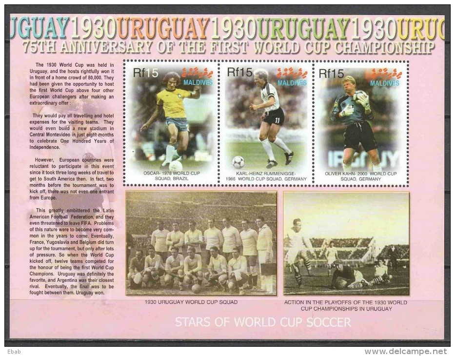 Maldives 2005 - Kleinbogen Mi 4470-4472 + Block 594 MNH SOCCER FUSSBAL - Autres & Non Classés