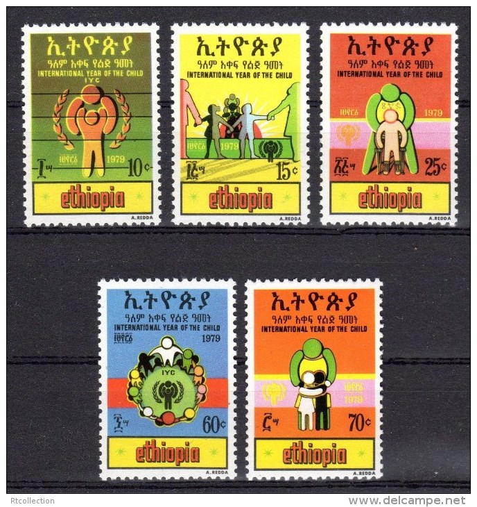 Ethiopia 1979 International Year Of The Child IYC Celebrations Organizations Stamps MNH SC 931-935 Michel 1017-1021 - Other & Unclassified