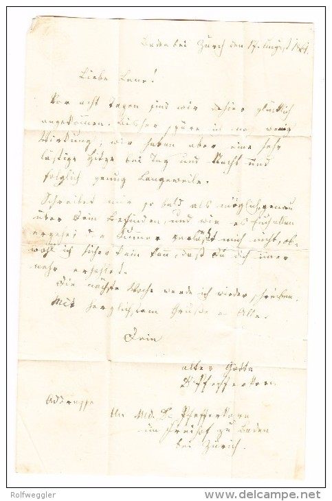 Heimat AG Baden 17.8.1861 Mit 40Rp. Strubel Grün Brief Nach Feldkirch Mit Ankunft Langstempel - Briefe U. Dokumente