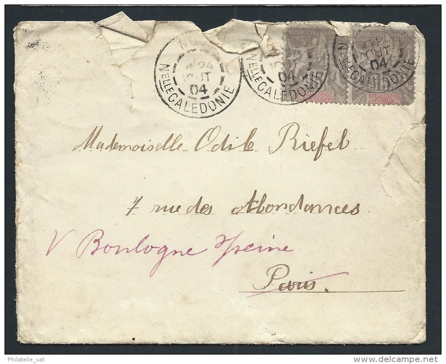 FRANCE - NOUVELLE CALEDONIE - Enveloppe De Nouméa En 1904 Pour Paris - Aff. Type Groupe - A Voir - Lot P13732 - Covers & Documents