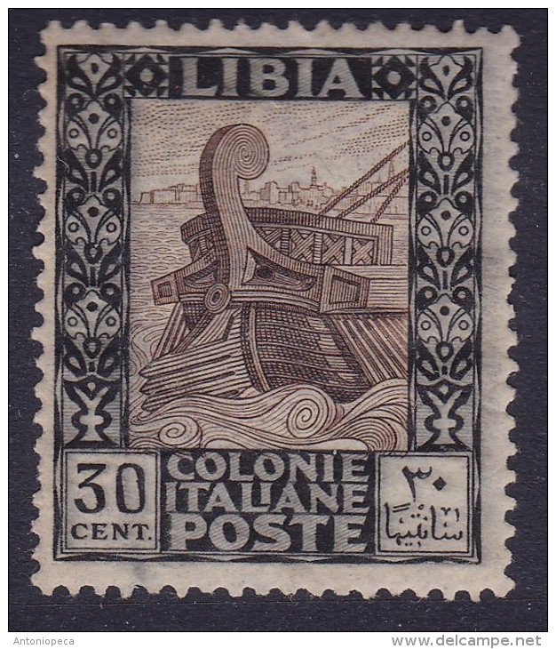 COLONIE ITALIANE LIBIA 1921 Pittorica 30c / Gomma Integra Sassone 27      Prezzo Di Catalogo Euro 137,50 - Libia