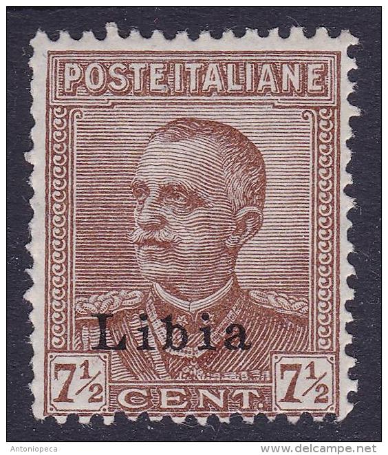 COLONIE ITALIANE LIBIA 1929 VEIII 7 1/2c / Nuovo TL Sassone 78     Prezzo Di Catalogo Euro 15 - Libya