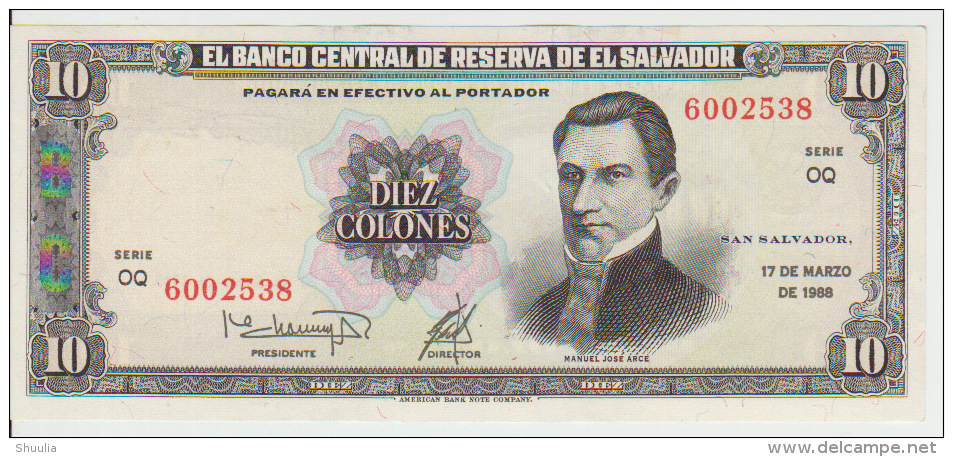 El Salvador 10 Colon 1995 Pick 135b UNC - El Salvador