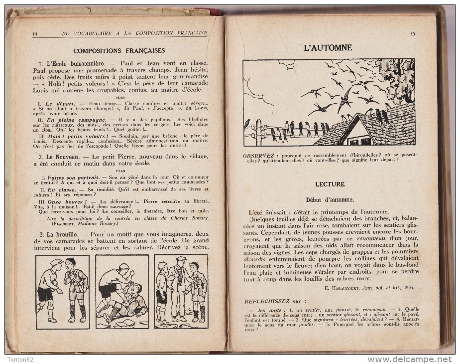 F. Auger - &  J. Dedieu - Du Vocabulaire à La Composition Française - Librairie L' École - ( 1938 ) . - 6-12 Jahre