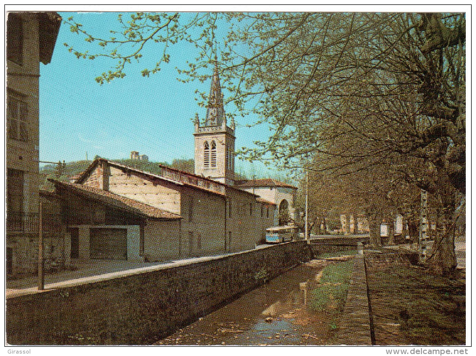 CPSM MONTLUEL AIN LES QUAIS DE LA SEREINE ED CELLARD 1972 BUS - Montluel