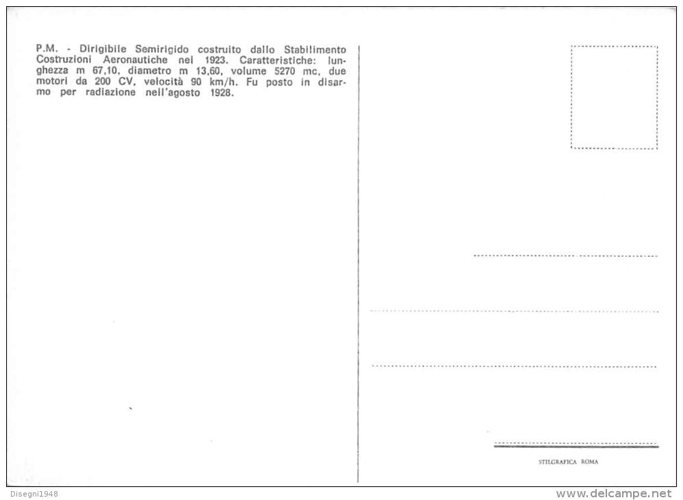 04477 "DIRIGIBILE P. M. - STAB. COSTR. AERON. - 1923" DIRIGIBILI MILIT. ITAL. CART. POST. ILL. ORIG. NON SPEDITA. - Aeronaves