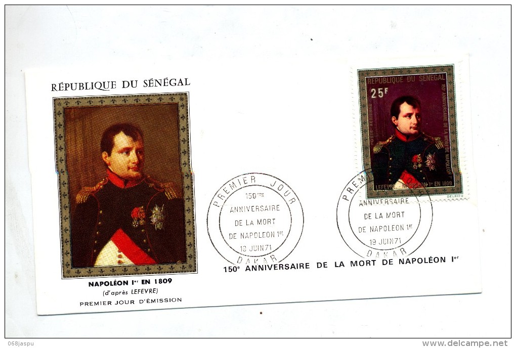 Lettre Fdc 1971 Dakar Mort Napoleon - Sénégal (1960-...)