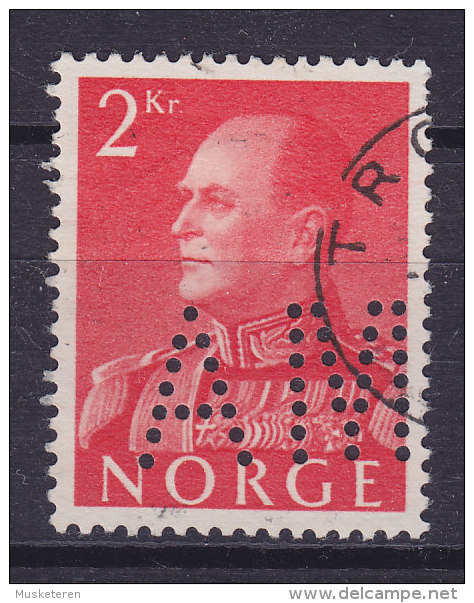 Norway Perfin Perforé Lochung 'AM' 2.00 Kr Olav V.  TROMSØ Cancel (2 Scans) - Plaatfouten En Curiosa