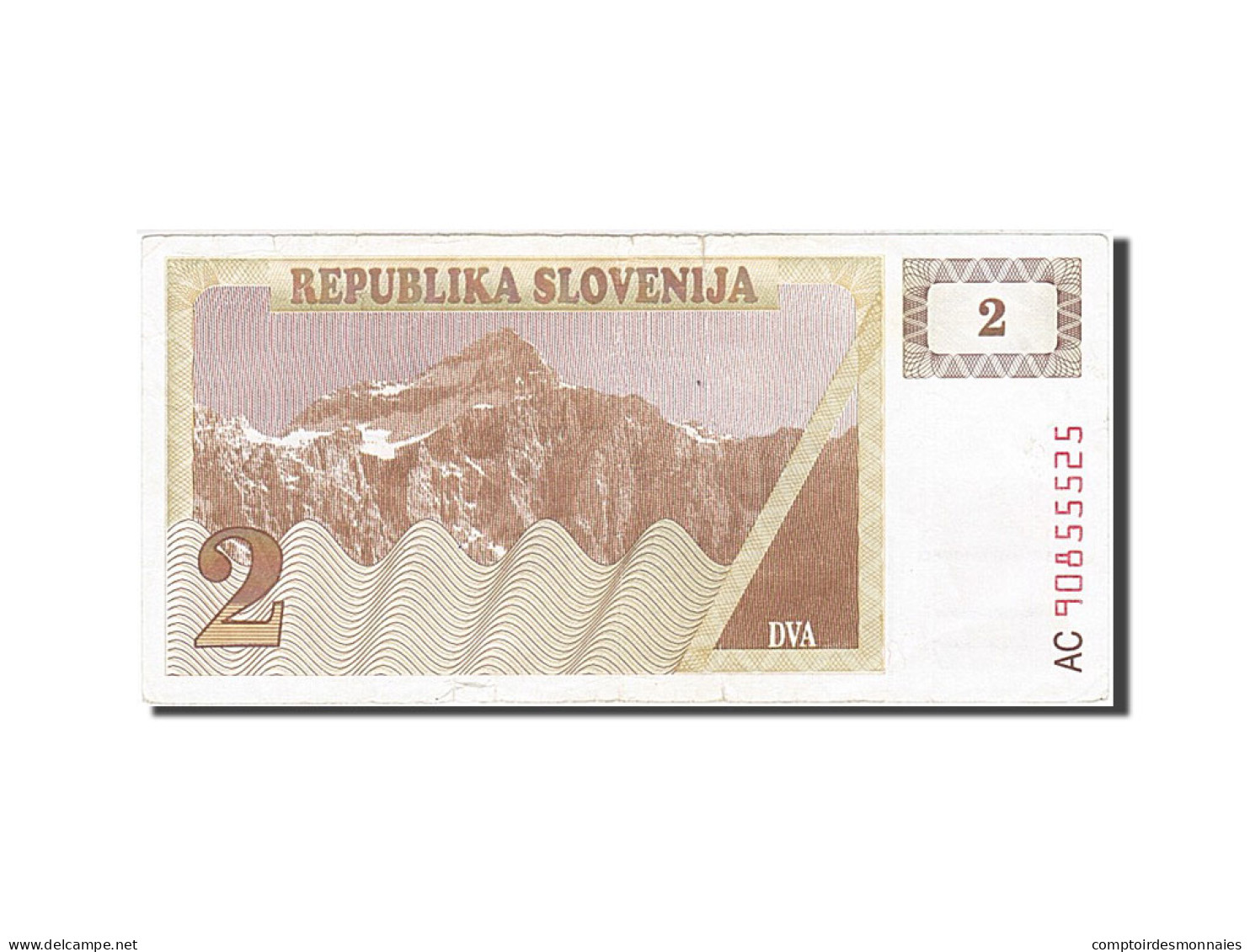 Billet, Slovénie, 2 (Tolarjev), 1990, B - Slovenia