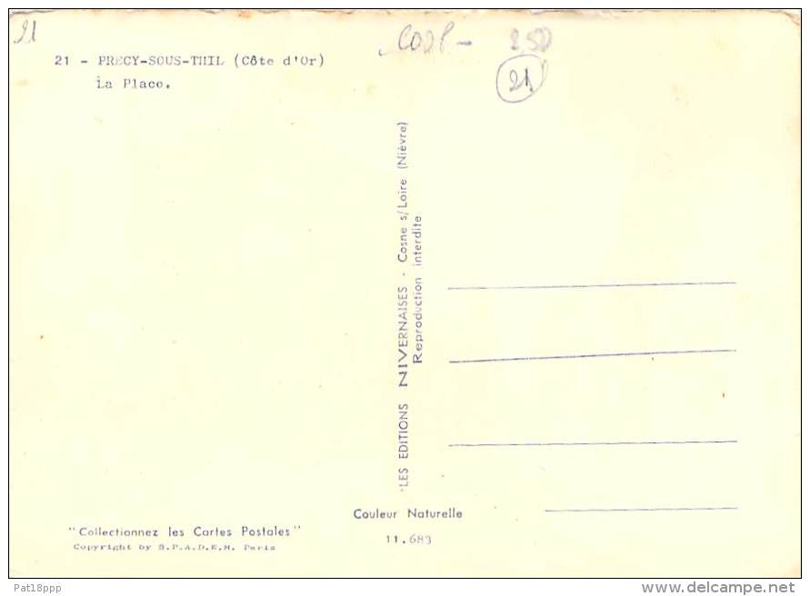 PRECIS SOUS THUIL 21 - La Place ( Commerce : Supérette COOP Hotel Loriot ...- CPSM GF - Côte D'Or - Autres & Non Classés