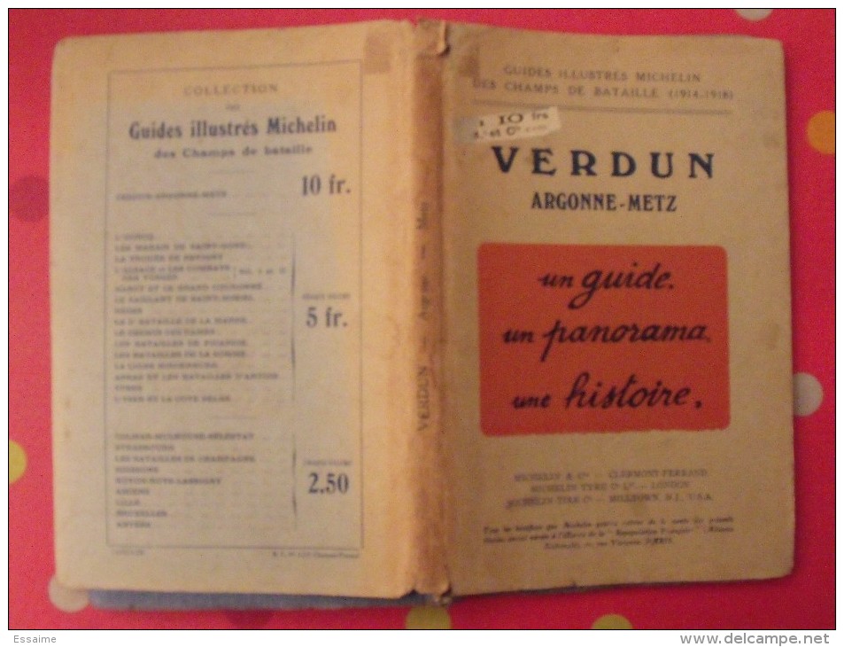 Guides Illustrés Michelin Des Champs De Bataille Guerre 1914-1918. Verdun Argonne Metz. 1926 - Guerre 1914-18