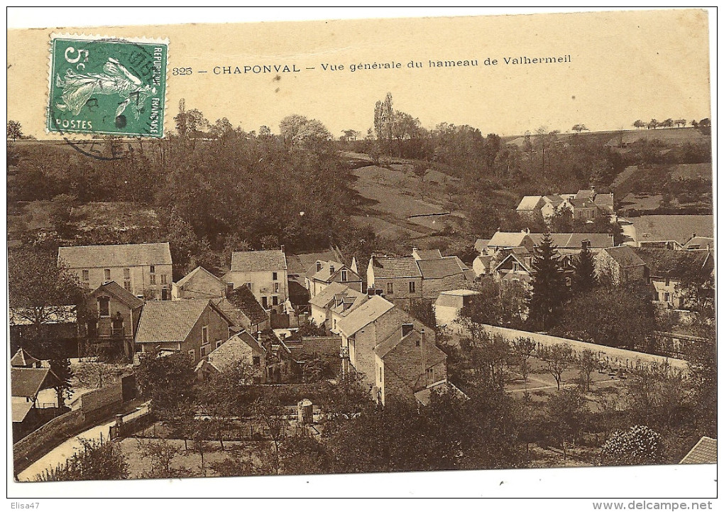 95 AUVERS --  CHAPONVAL  VUE  GENERALE  DU  HAMEAU   DE  VALHERMEIL - Auvers Sur Oise