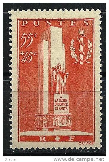 FR YT 395 " A La Gloire Des Services De Santé " 1938 Neuf* - Neufs