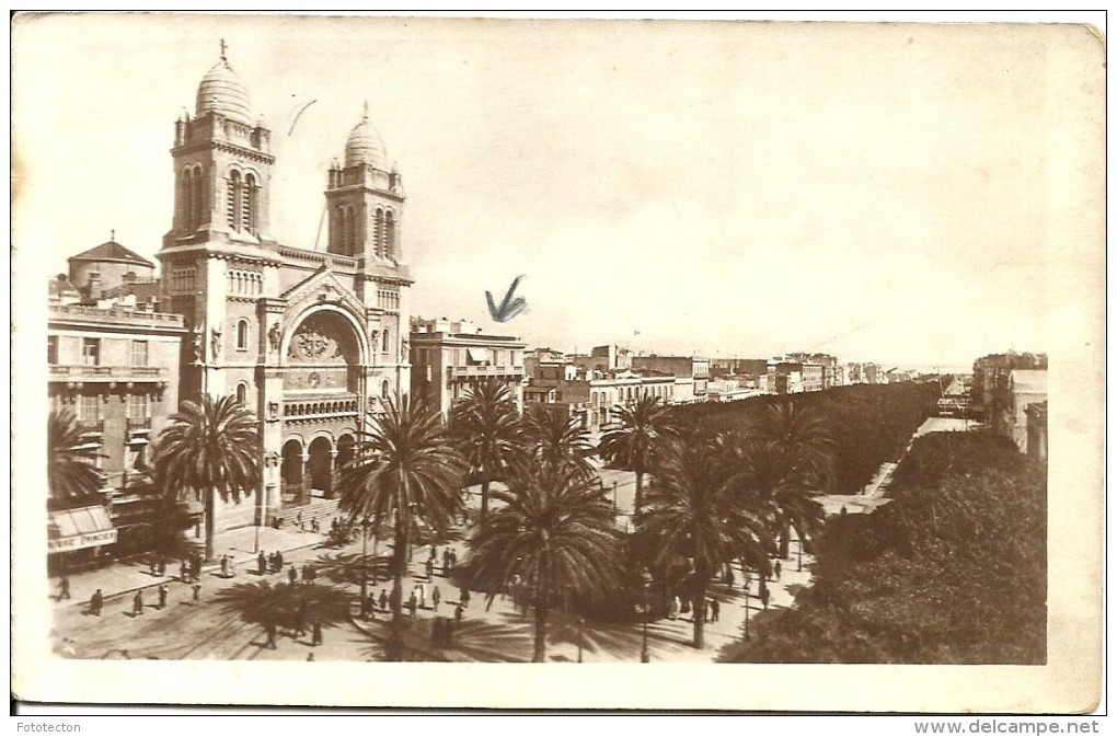 Tunis - Avenue Jules Ferry Et La Cathedrale - Tunisie