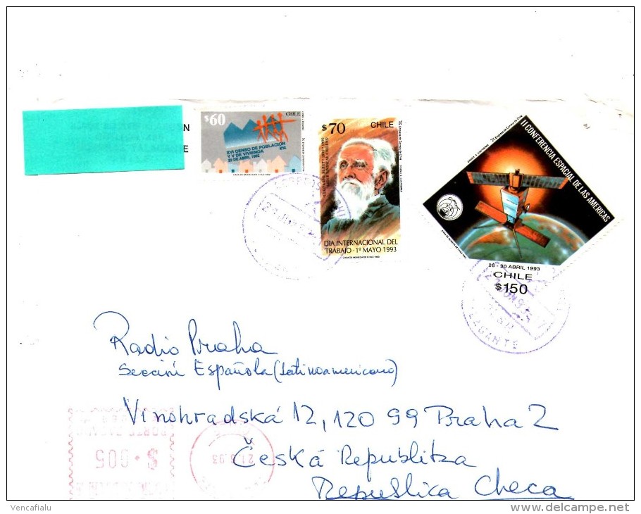 Chile - Postage Used Cover In Czech Rep. - Sud America