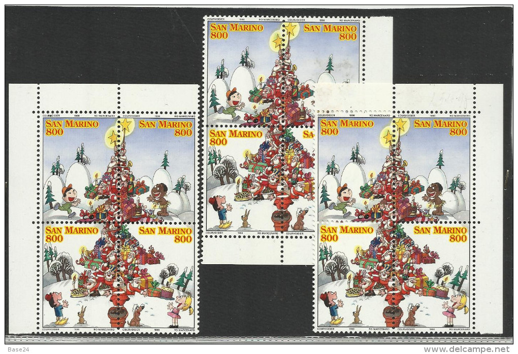 1998 San Marino Saint Marin NATALE  CHRISTMAS 3 Serie Di 4v. In 3 Blocchi MNH** - Natale