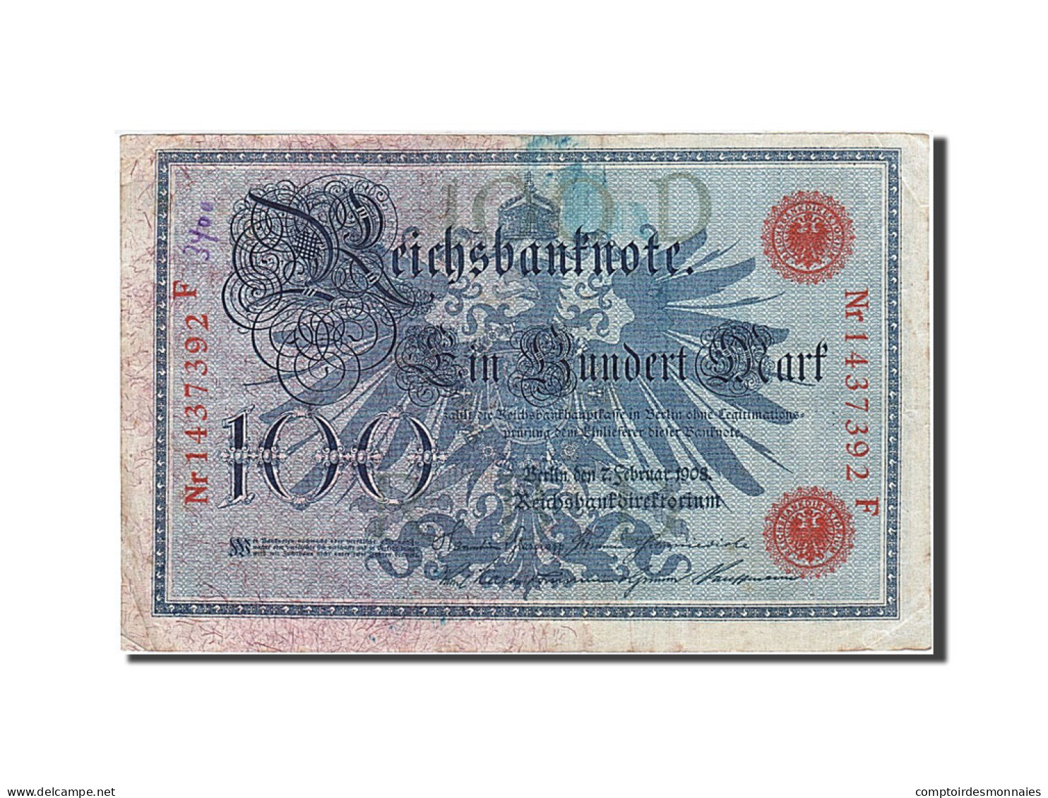 Billet, Allemagne, 1908-02-07 - 100 Mark