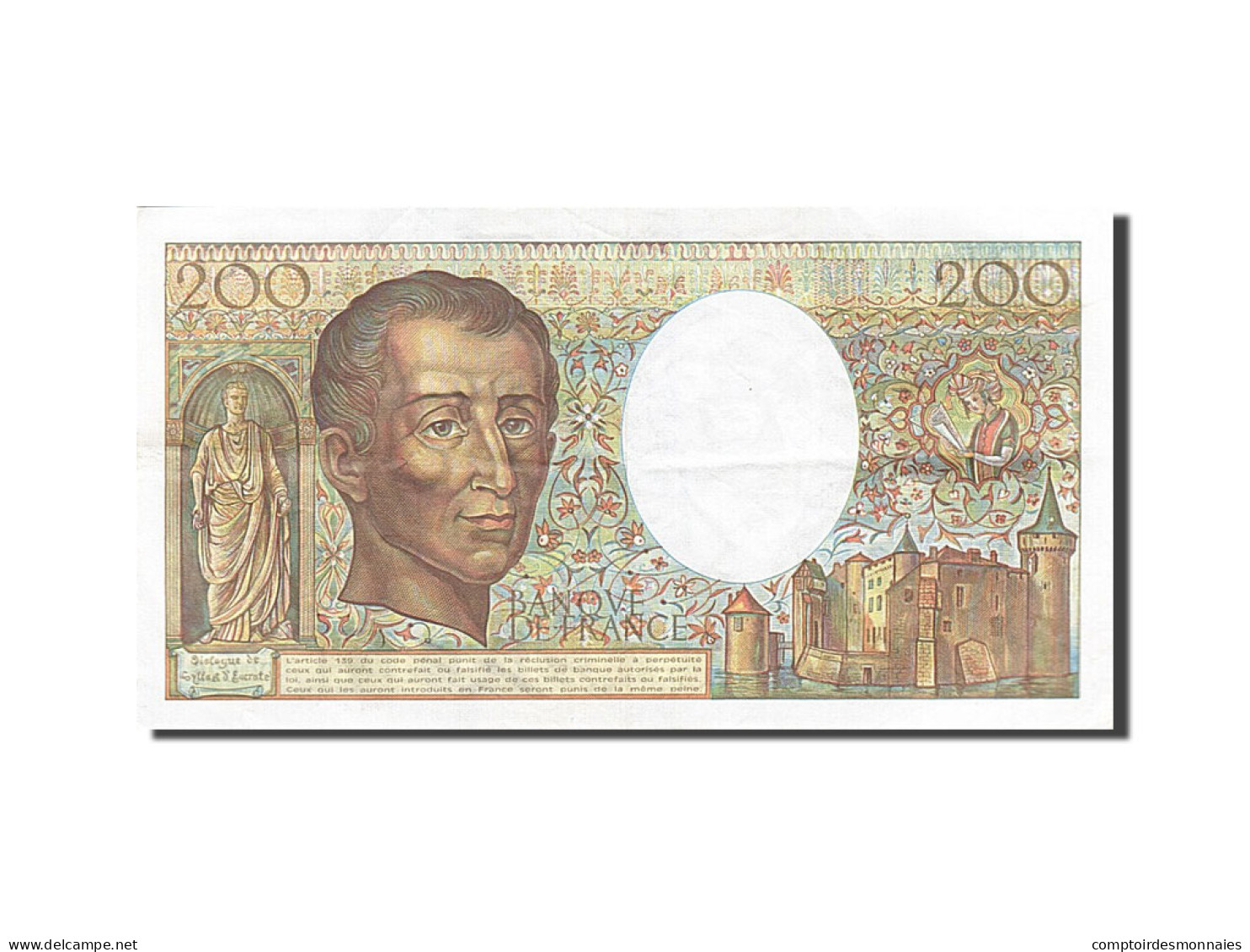 Billet, France, 200 Francs, 1981, 1984, TTB, Fayette:70.4, KM:155a - 200 F 1981-1994 ''Montesquieu''