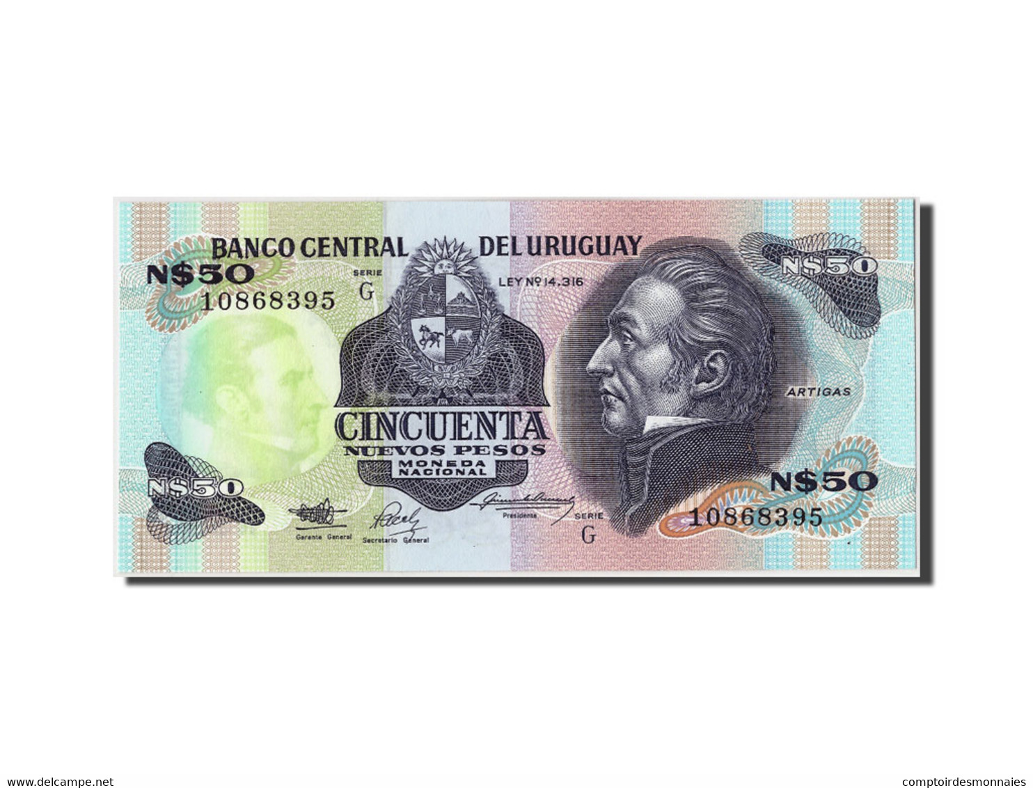 Billet, Uruguay, 50 Nuevos Pesos, Undated (1989), Undated, KM:61a, NEUF - Uruguay