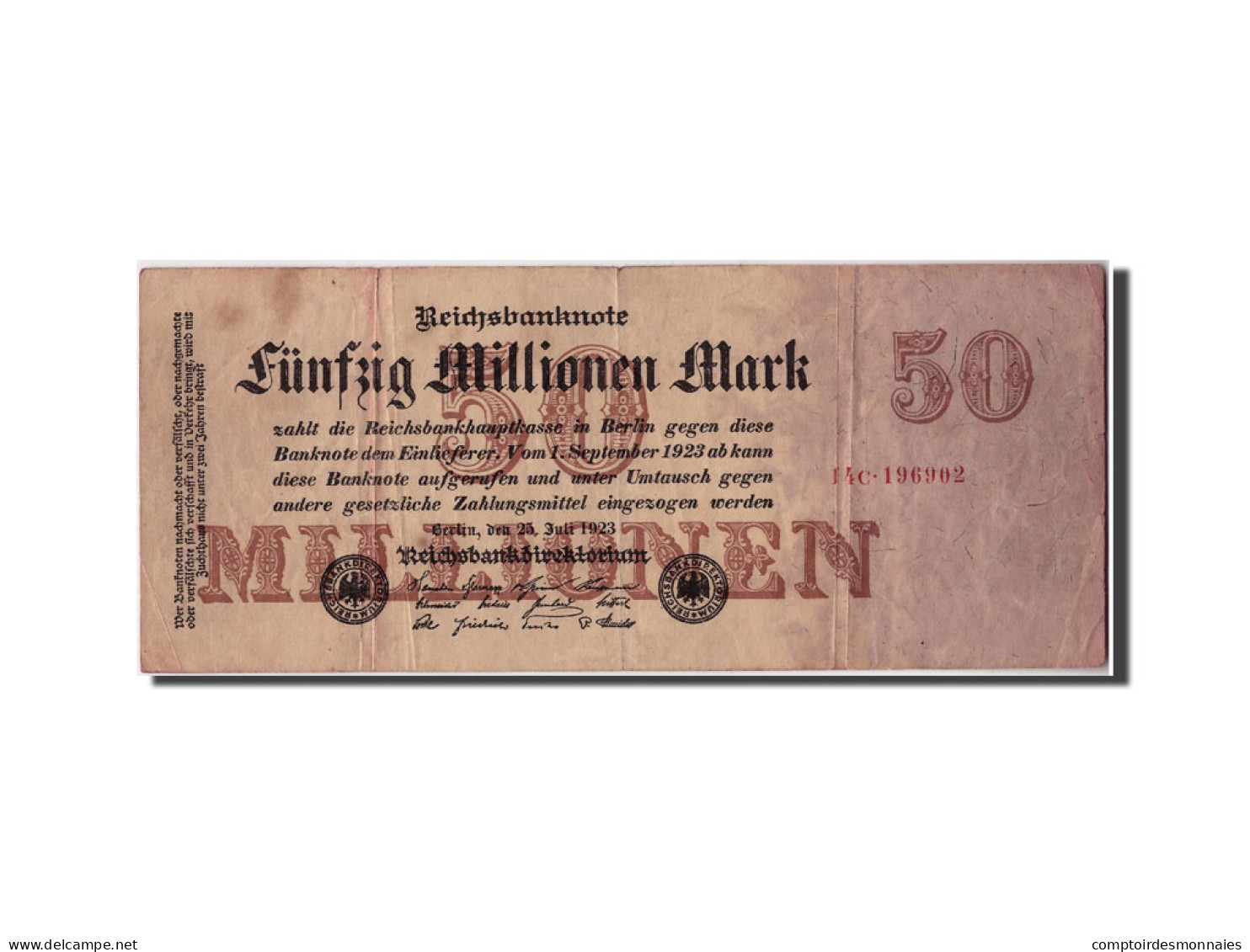 Billet, Allemagne, 50 Millionen Mark, 1923, 1923-07-25, KM:98b, TB - 50 Mio. Mark