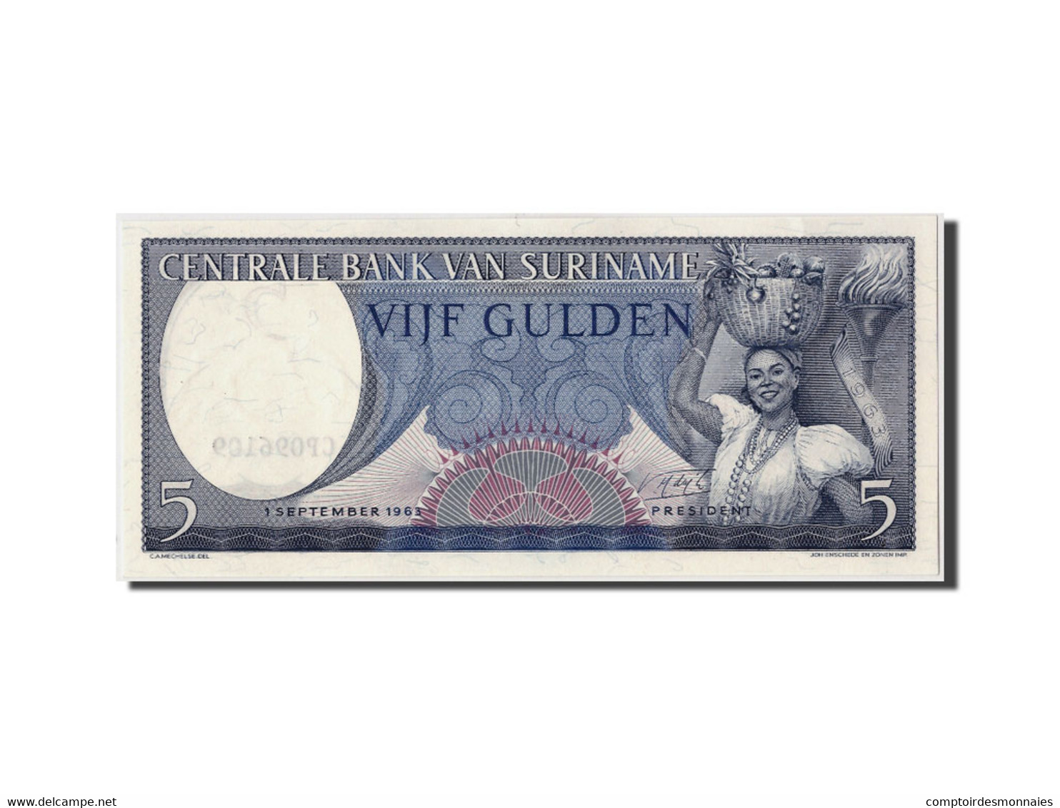 Billet, Suriname, 5 Gulden, 1963, 1963-09-01, KM:120b, SPL - Surinam