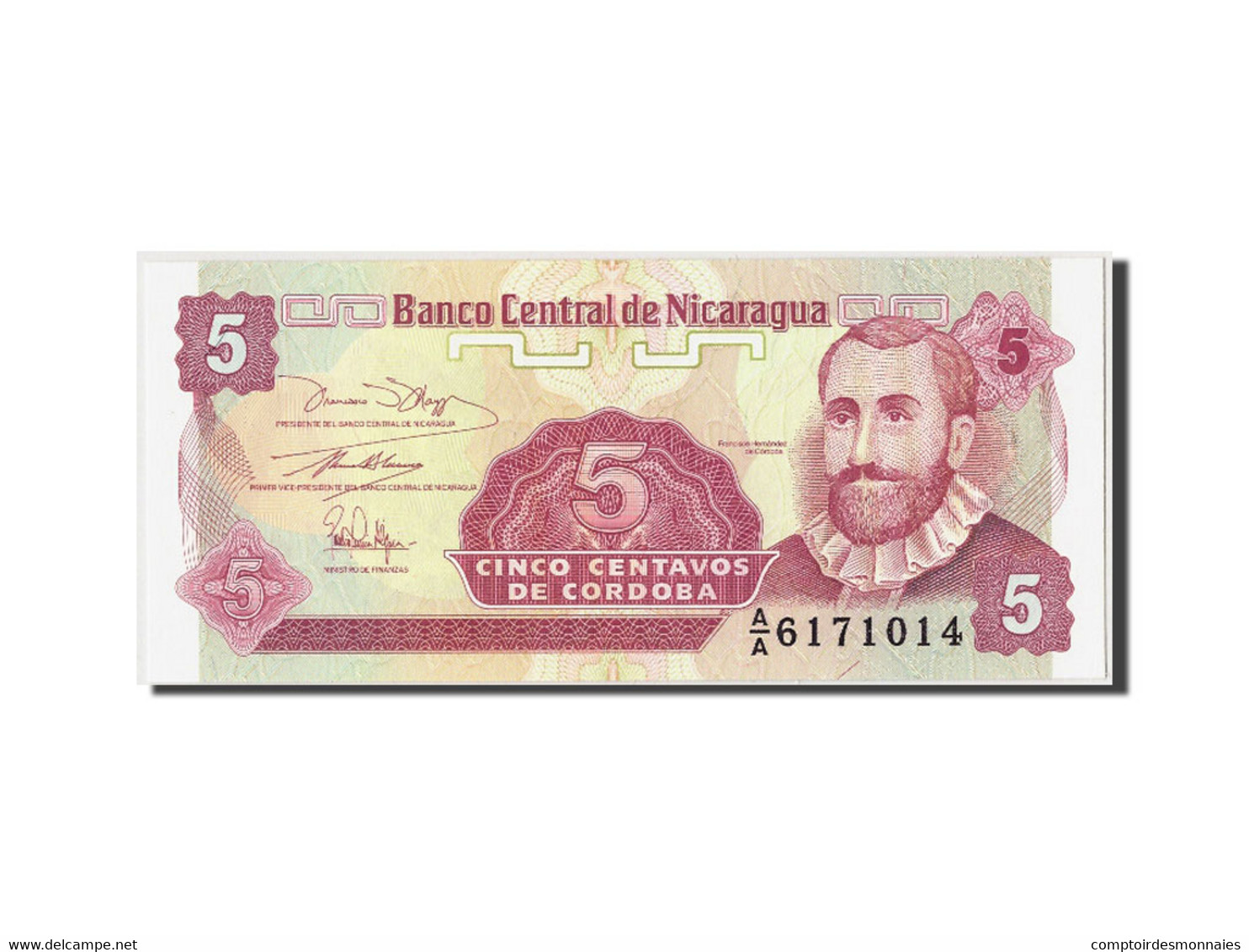 Billet, Nicaragua, 5 Centavos, Undated (1991), Undated, KM:168a, NEUF - Nicaragua