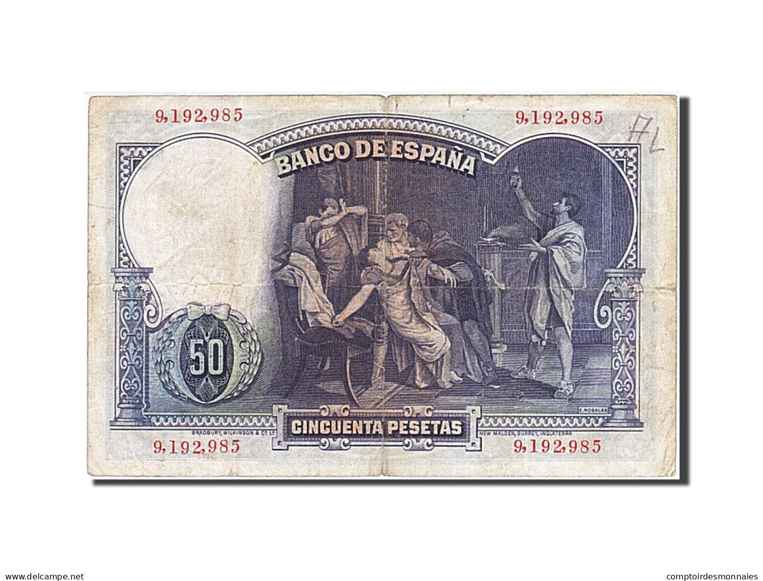 Billet, Espagne, 50 Pesetas, 1931, 1931-04-25, B - 50 Pesetas