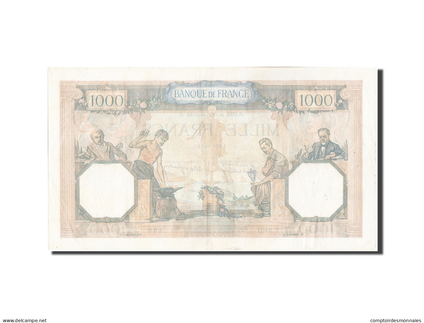 Billet, France, 1000 Francs, 1 000 F 1927-1940 ''Cérès Et Mercure'', 1938 - 1 000 F 1927-1940 ''Cérès Et Mercure''