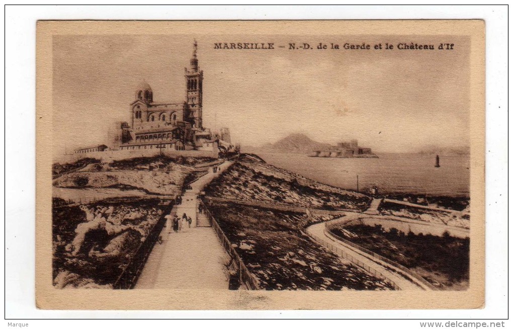 Cpa MARSEILLE Notre Dame De La Garde Et Le Château D' If - Château D'If, Frioul, Iles ...