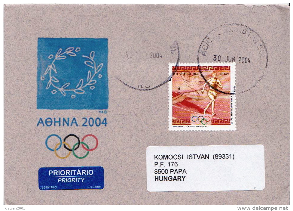 Postal History Cover: Brazil With Olympic Stamp - Summer 2004: Athens