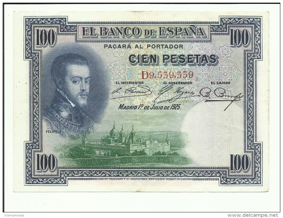 100 PESETAS 1925 - 100 Pesetas
