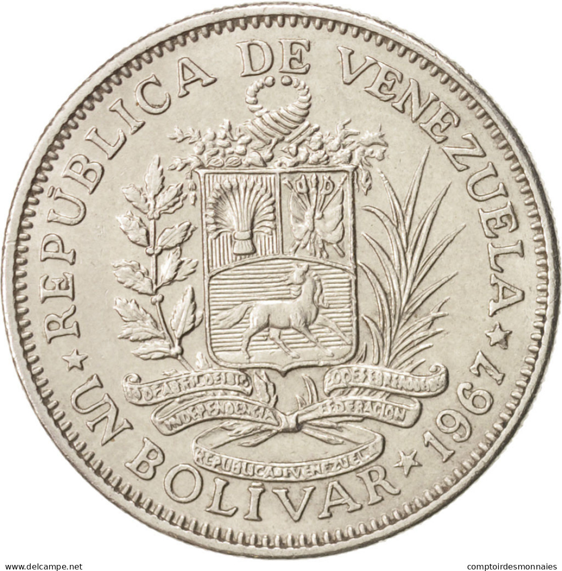 Monnaie, Venezuela, Bolivar, 1967, British Royal Mint, SUP, Nickel, KM:42 - Venezuela