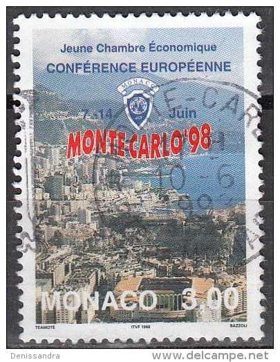 Monaco 1998 Yvert 2157 O Cote (2015) 1.00 Euro Vue De La Principauté Cachet Rond - Gebraucht