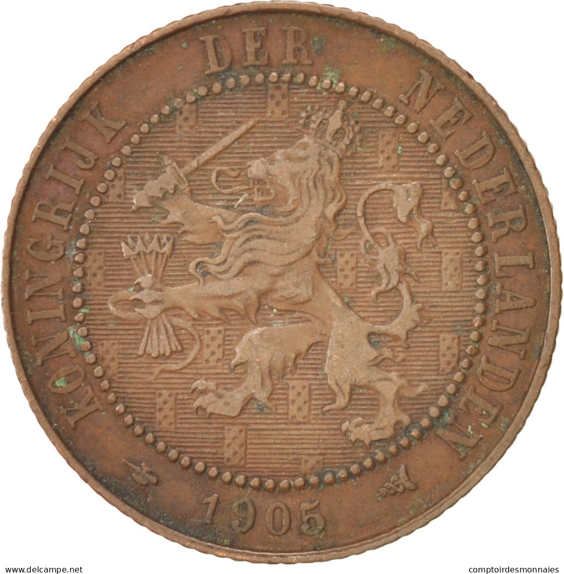 Monnaie, Pays-Bas, Wilhelmina I, 2-1/2 Cent, 1905, TTB, Bronze, KM:134 - 2.5 Centavos