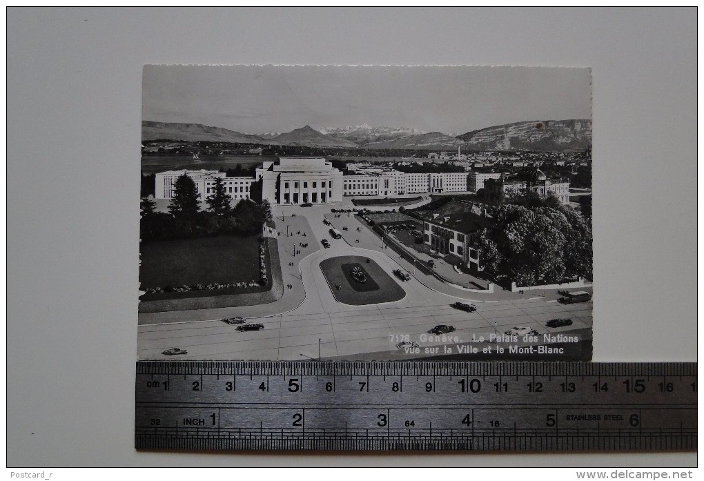 Switzerland Geneve Le Palais Des Nations Vue Sur La Ville Et Le Mont-Blanc 1954    A 70 - Genève