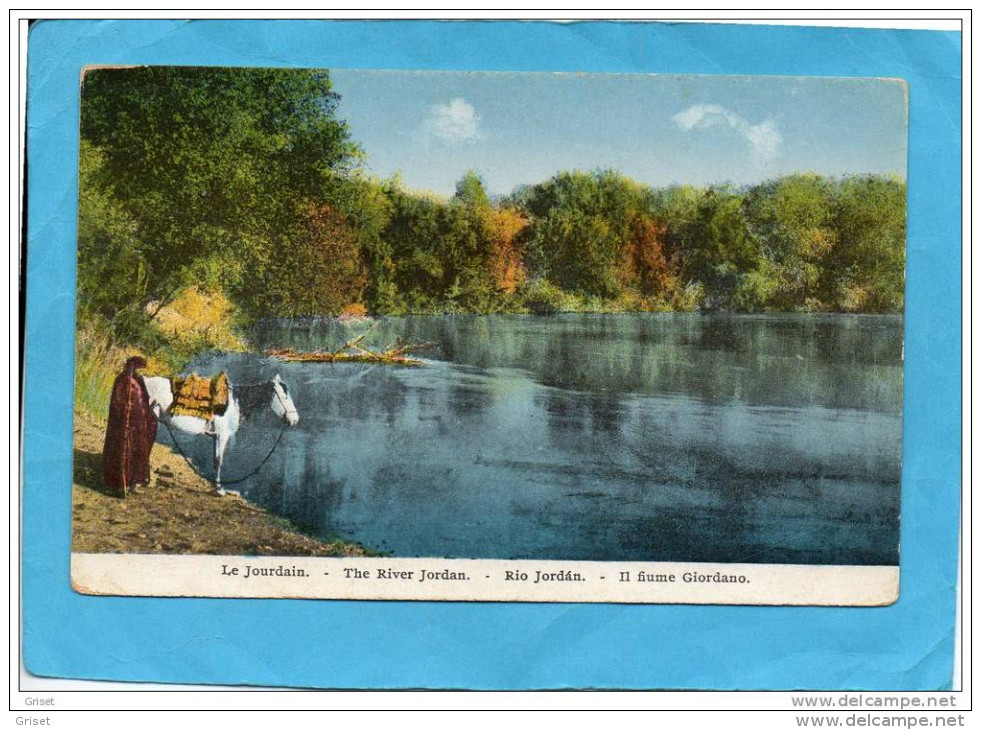 PALESTINE-rives Du Jourdain-cavalier Abreuvant Son Cheval -beau Plan     -années 1900-10 - Palestine