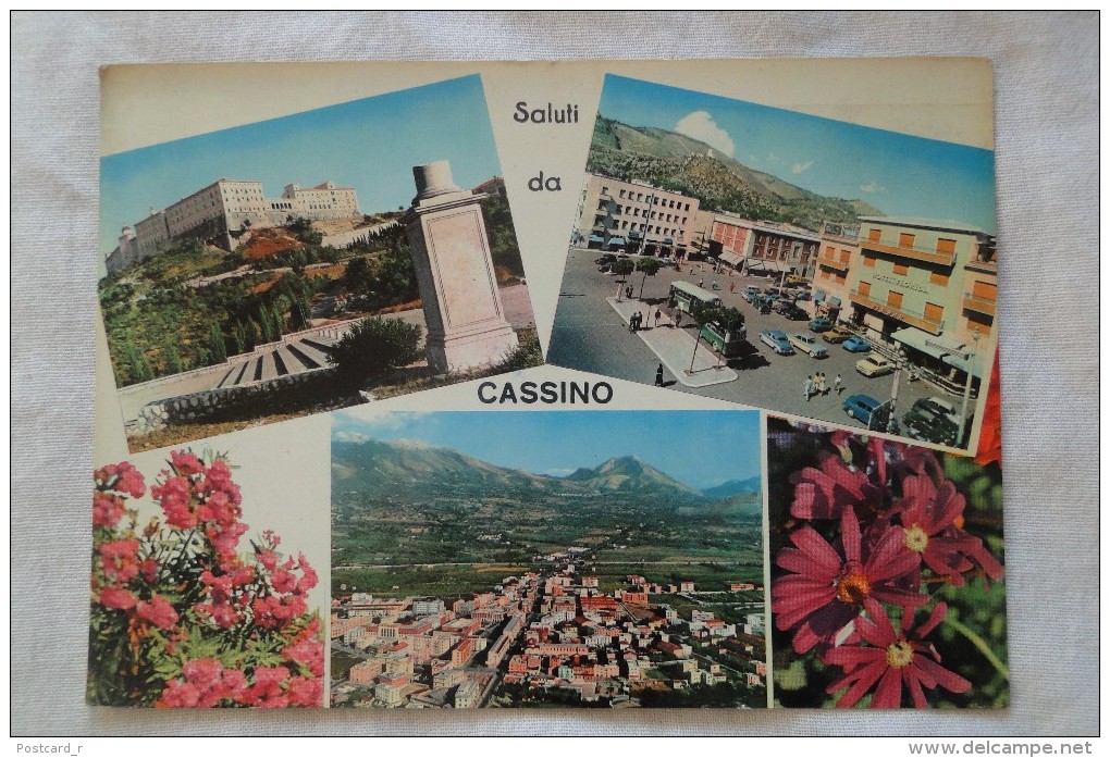 Italy Saluti Da Cassino Multi View Stamps 1961 A 71 - Frosinone