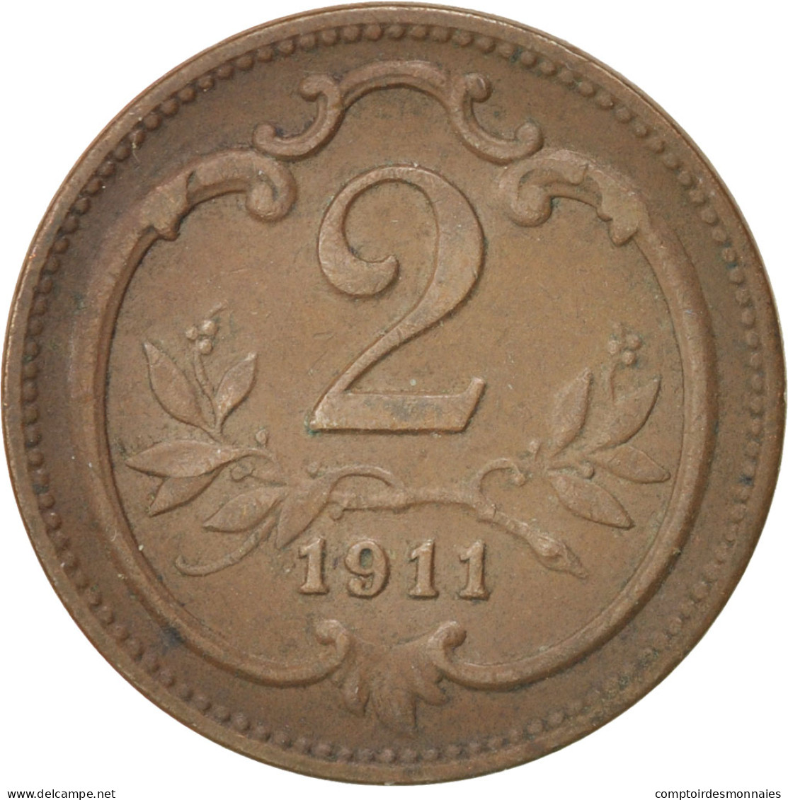 Monnaie, Autriche, Franz Joseph I, 2 Heller, 1911, TTB, Bronze, KM:2801 - Autriche