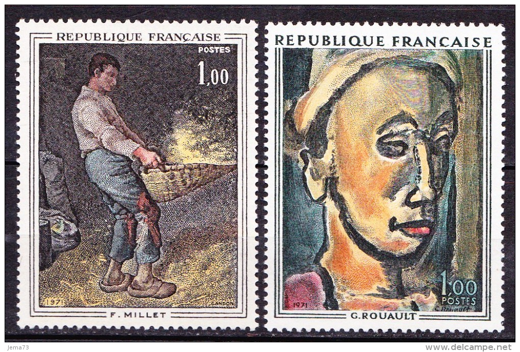 N° 1672 Et 1673 Oeuvres D´Art: Le Vanneur De Millet Le Songe Creux De Rouault: Série 1 Timbre Neuf - Nuovi