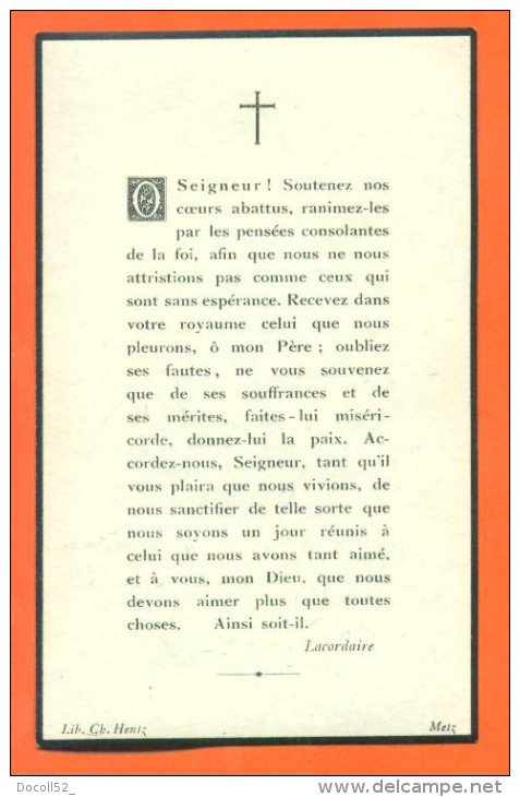 Image Pieuse De Deçés - Abel Mondon Decedé à Ancy Sur Moselle Le 19/11/1933 - 2 Scans - Avvisi Di Necrologio