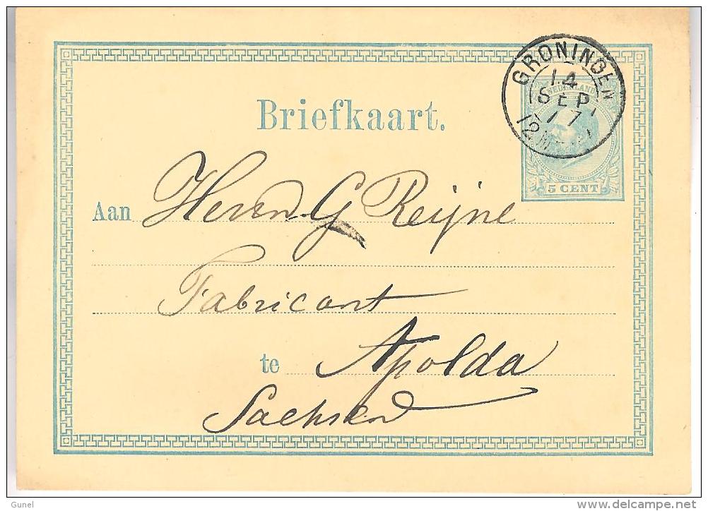 1877 Bk G10  Van GRONINGEN Naar APOLDA - Postal Stationery