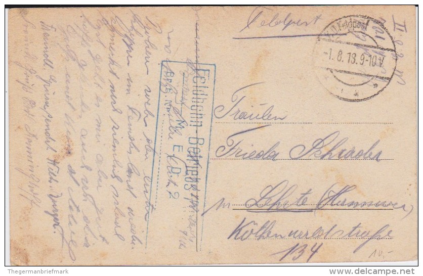 Deutsche Feldpost 1 Weltkrieg Eisenbahn Kte 1918 - Briefe U. Dokumente