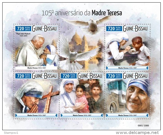 Guinea Bissau. 2015 Mother Teresa. (602a) - Mother Teresa