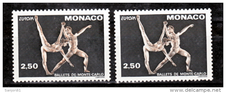 Monaco 1875  Variété Impression Rose Et Normal Ballets Europa  Neuf ** TB  MNH - Variétés