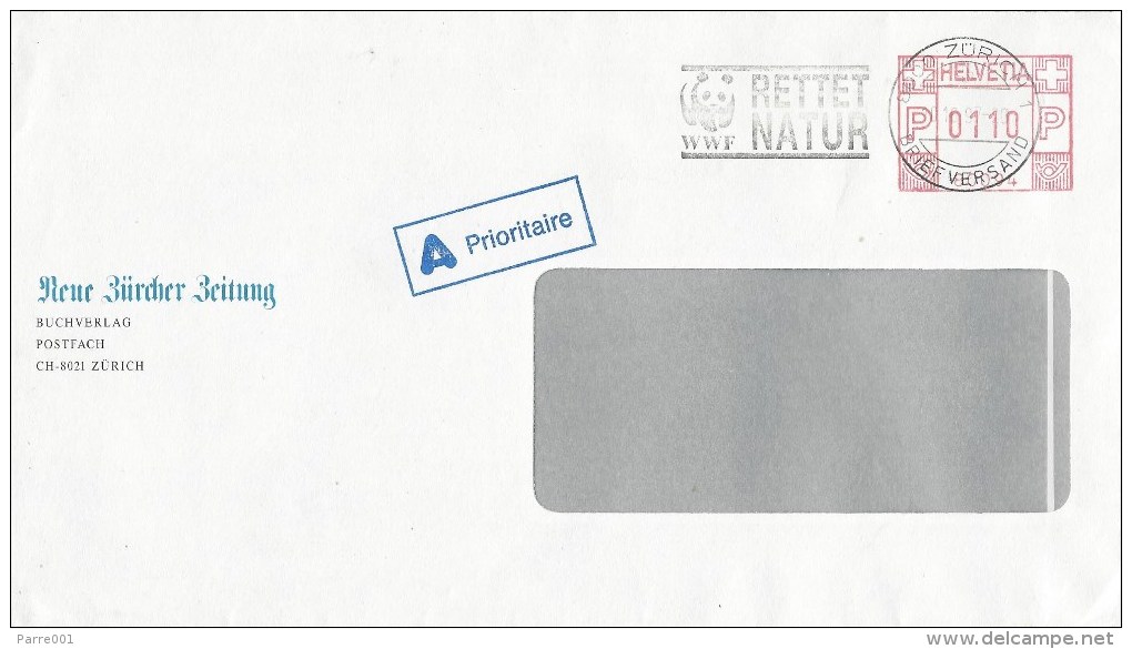 Switzerland 1997 Zürich Meter Franking Frama “M5/E5” WWF Retter Natur Slogan Cover - Covers & Documents