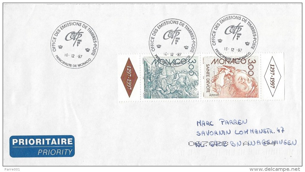 Monaco 1997 Hercules St Devote Europa Cover - Storia Postale