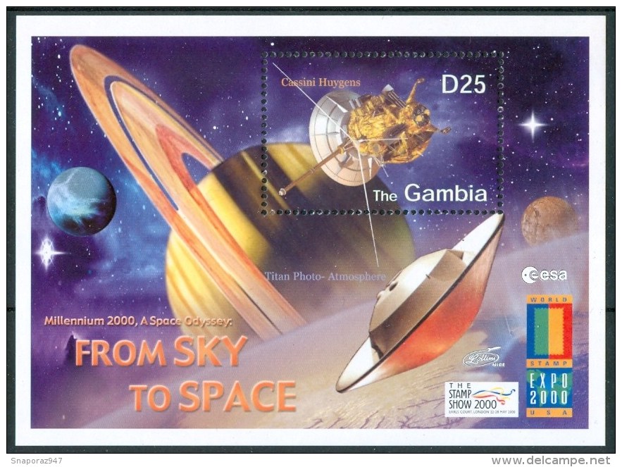 2000 Gambia Satelliti Satellites Spazio Space Espace Set + Block MNH** A80 - Africa